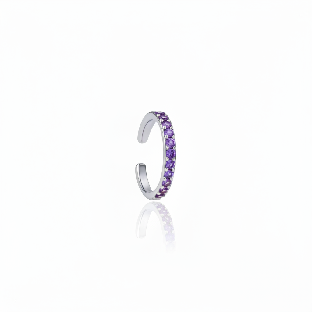 Linea Midi Ear Cuff – Purple Amethyst