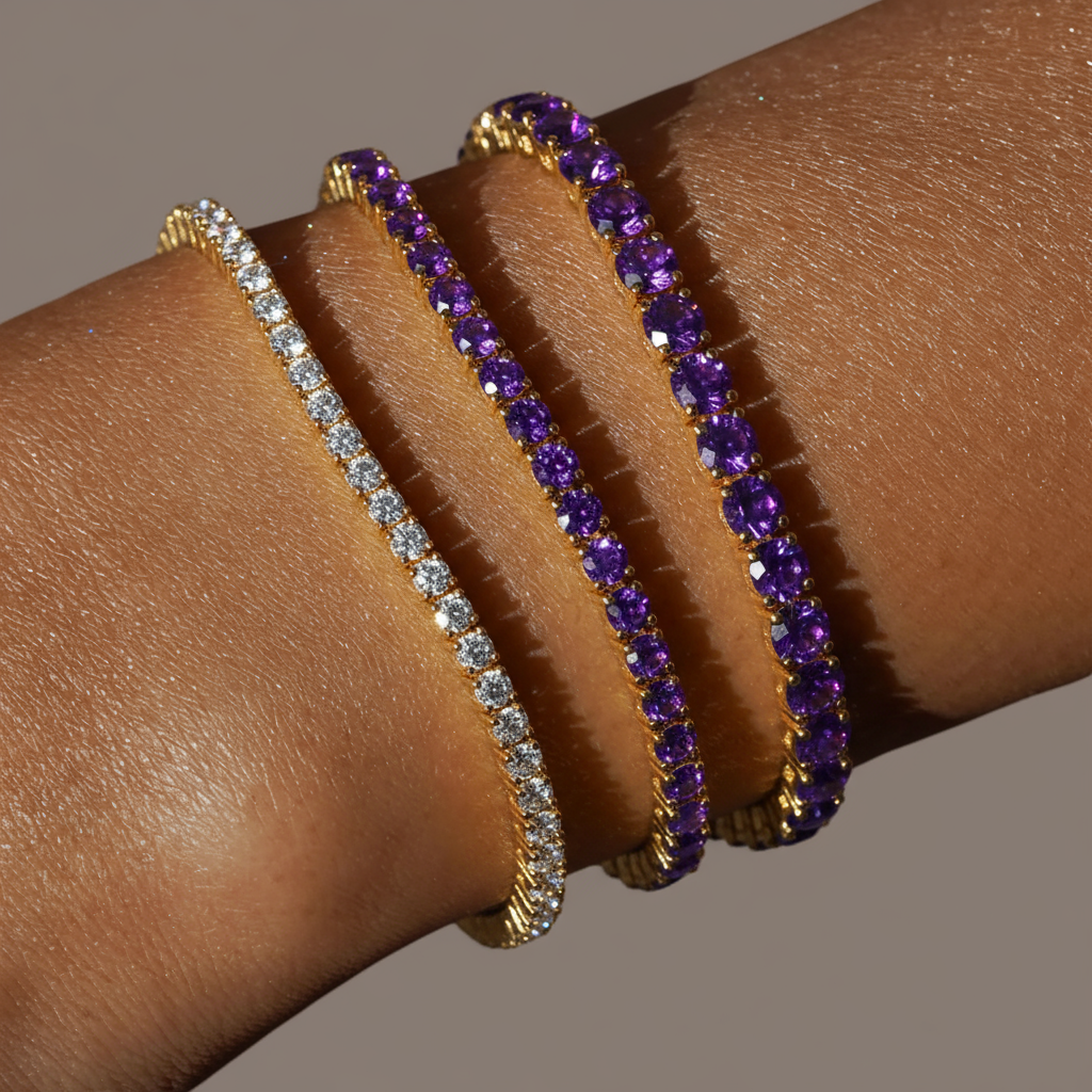 Juno Mini Tennis Bracelet – Purple Amethyst