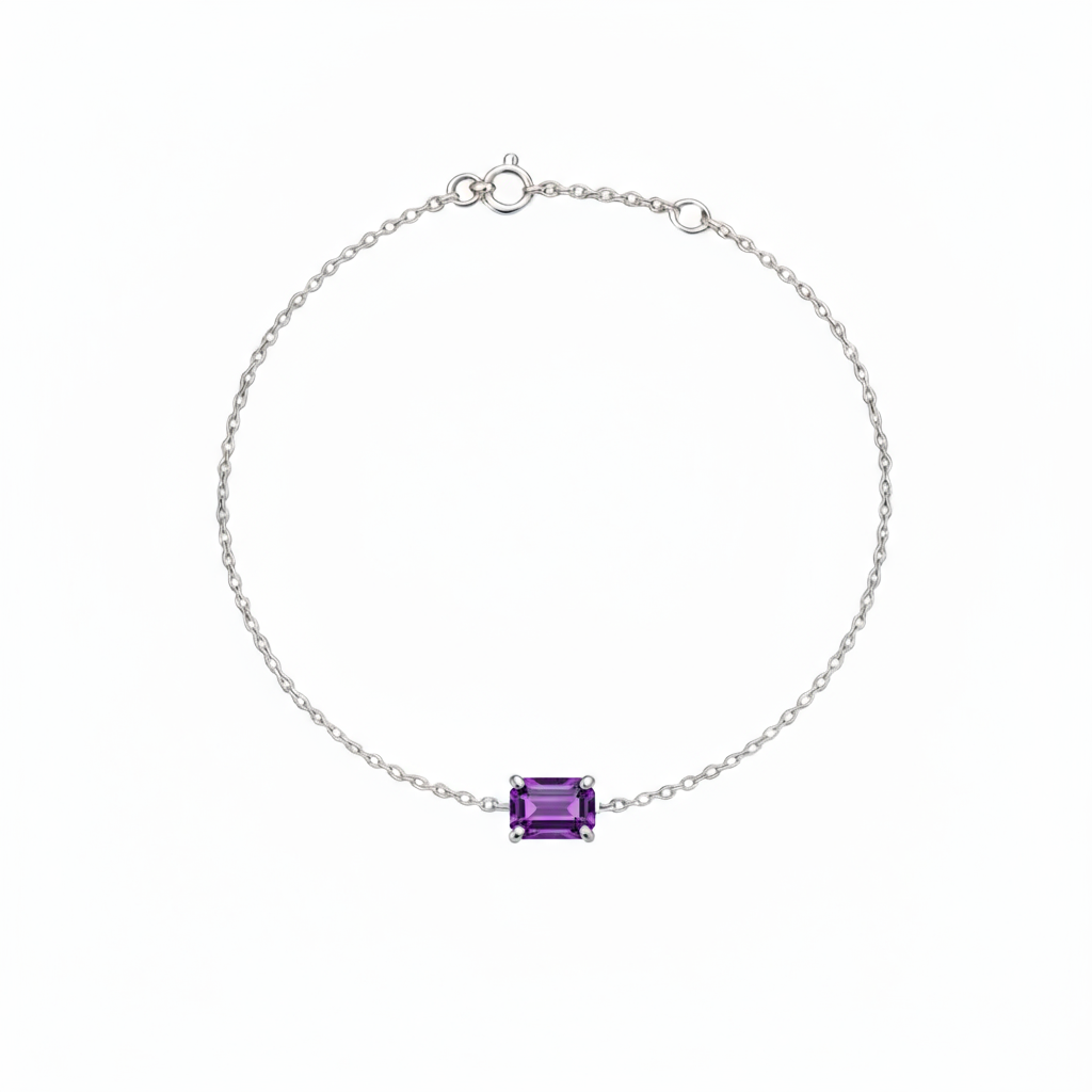 Nexus Solitaire Bracelet – Purple Amethyst