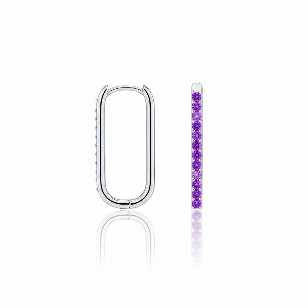 Linea Trace Earrings – Purple Amethyst