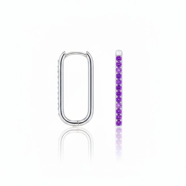 Linea Trace Earrings – Purple Sapphire