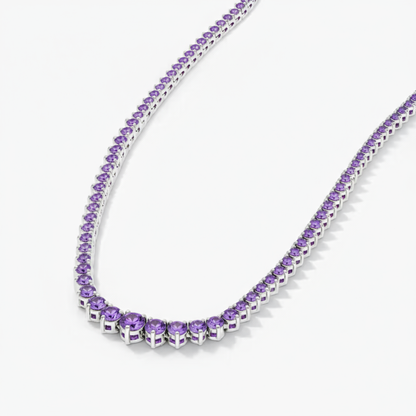 Juno Graduated Tennis Necklace – Purple Sapphire