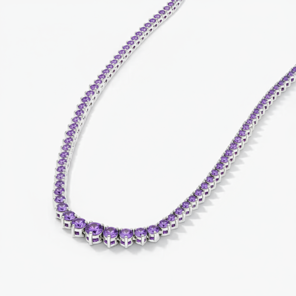 Juno Graduated Tennis Necklace – Purple Sapphire