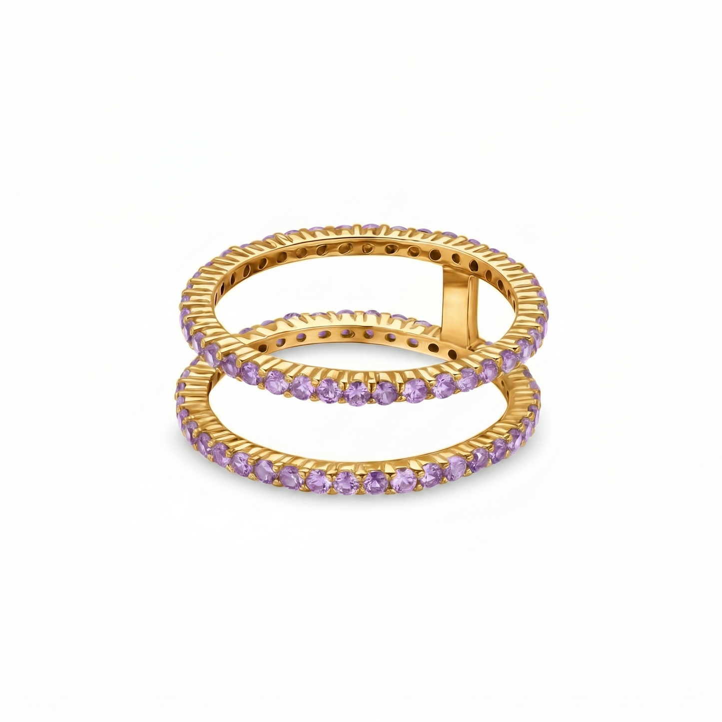 Linea Double Ring – Purple Sapphire
