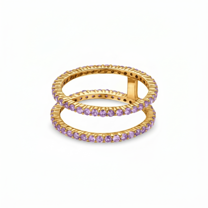Linea Double Ring – Purple Sapphire