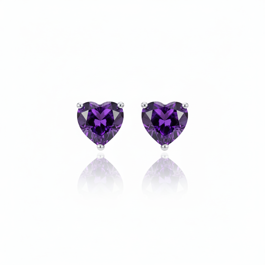 Amore Stud Earrings – Purple Sapphire