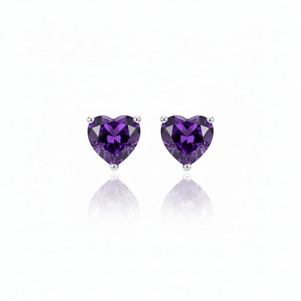 Amore Stud Earrings – Purple Sapphire