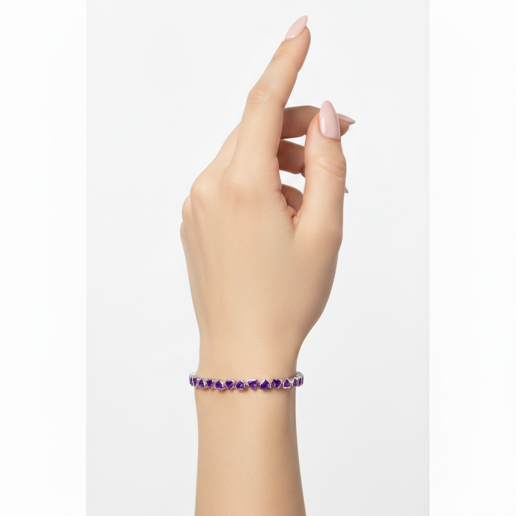 Amore Frame Tennis Bracelet – Purple Amethyst
