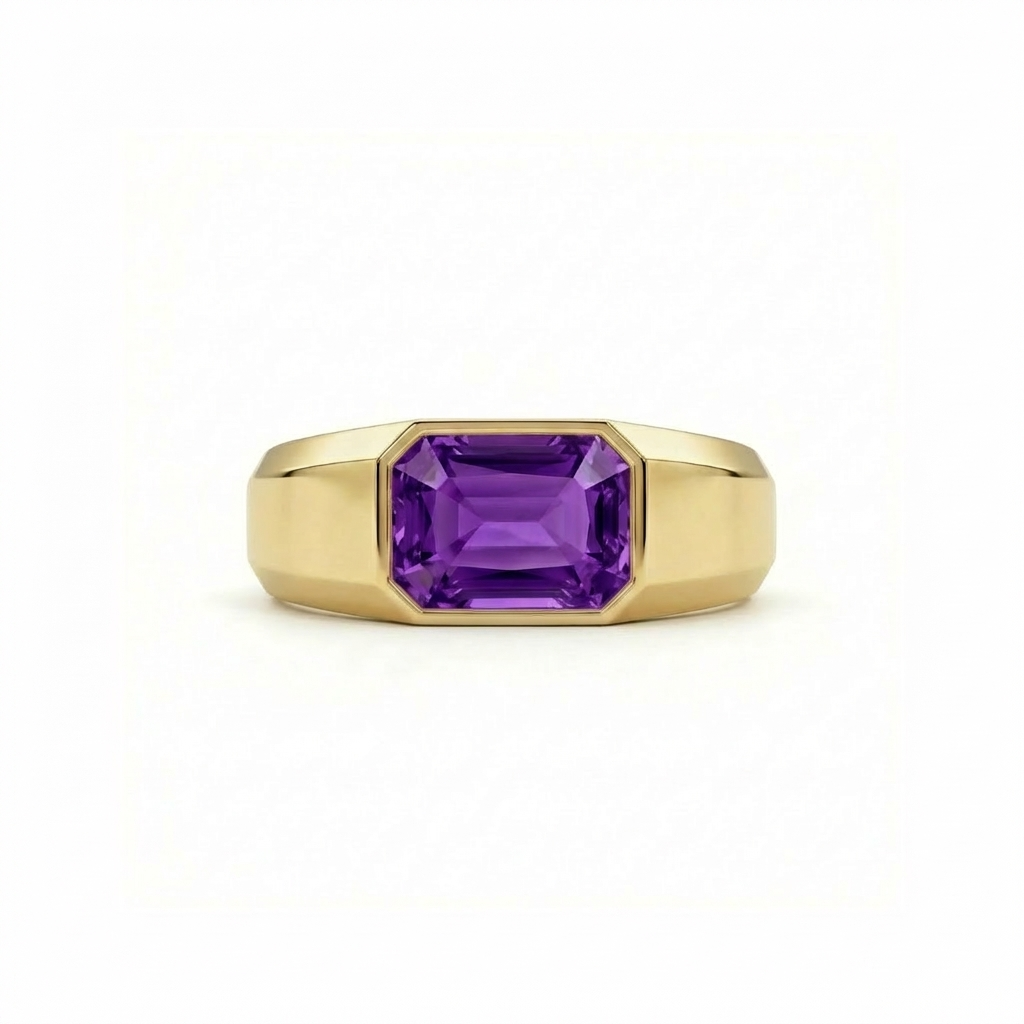 Nexus Signet Ring – Purple Sapphire