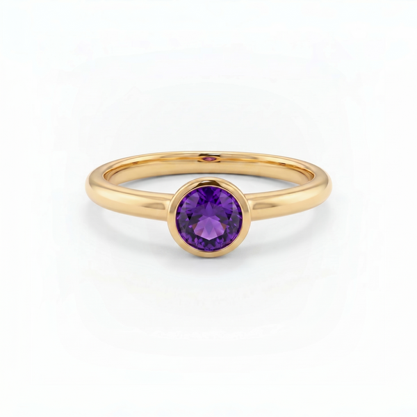 Forma Solitaire Ring – Purple Sapphire