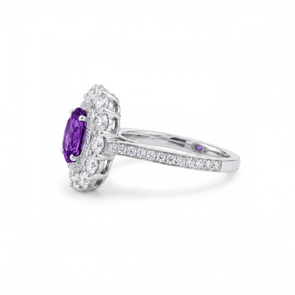 Velara Double Halo Ring – Red Ruby