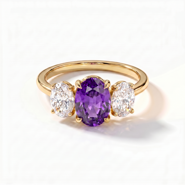 Velara Trilogy Ring – Purple Sapphire