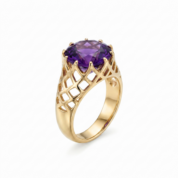 Juno Trellis Ring – Purple Sapphire