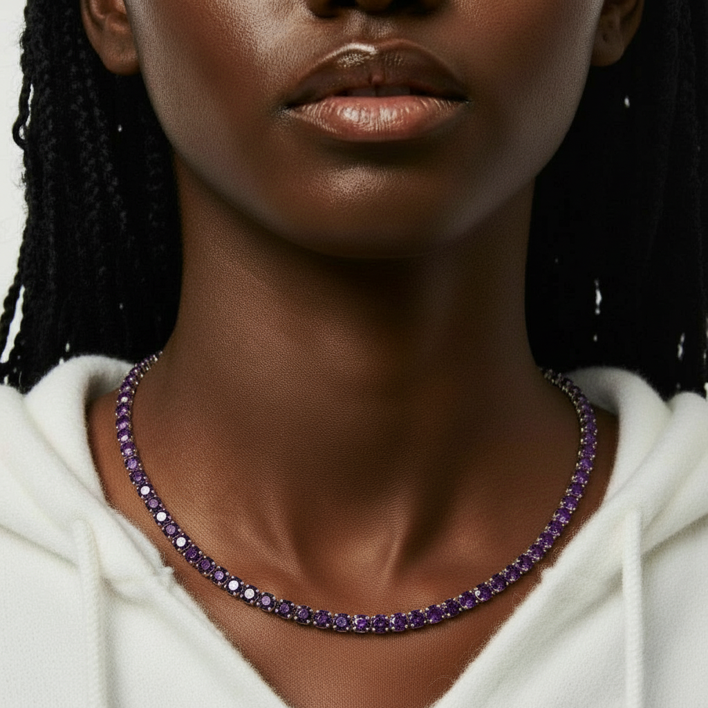 Juno Grande Tennis Necklace – Purple Amethyst