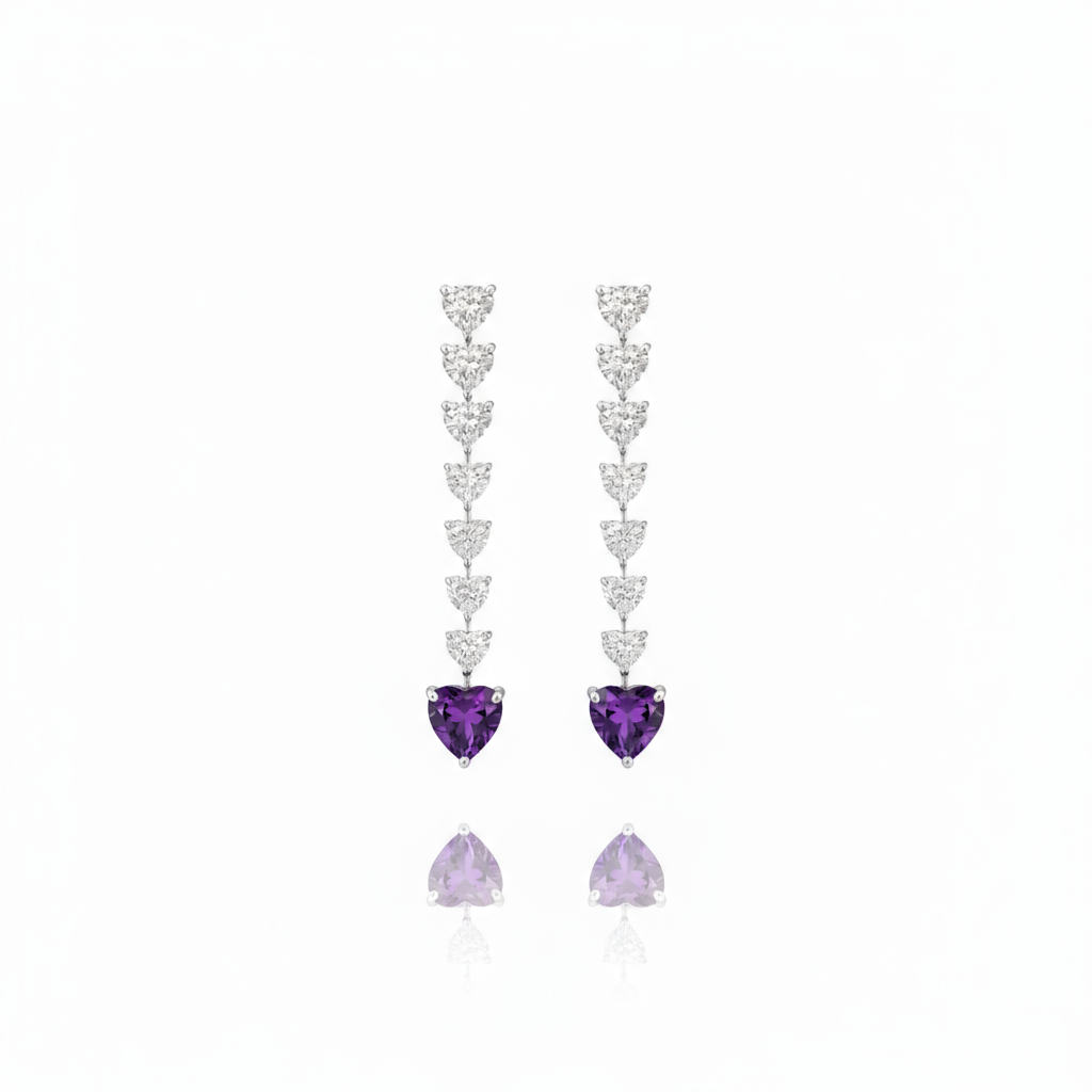 Amore Drop Earrings – Purple Amethyst