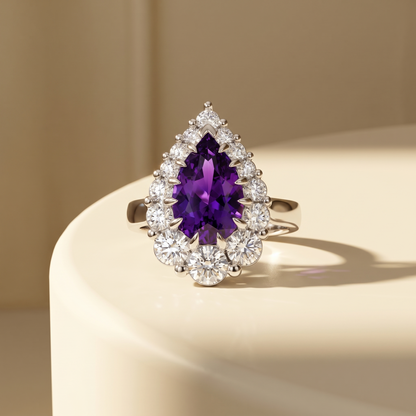 Nova Halo Ring – Purple Sapphire