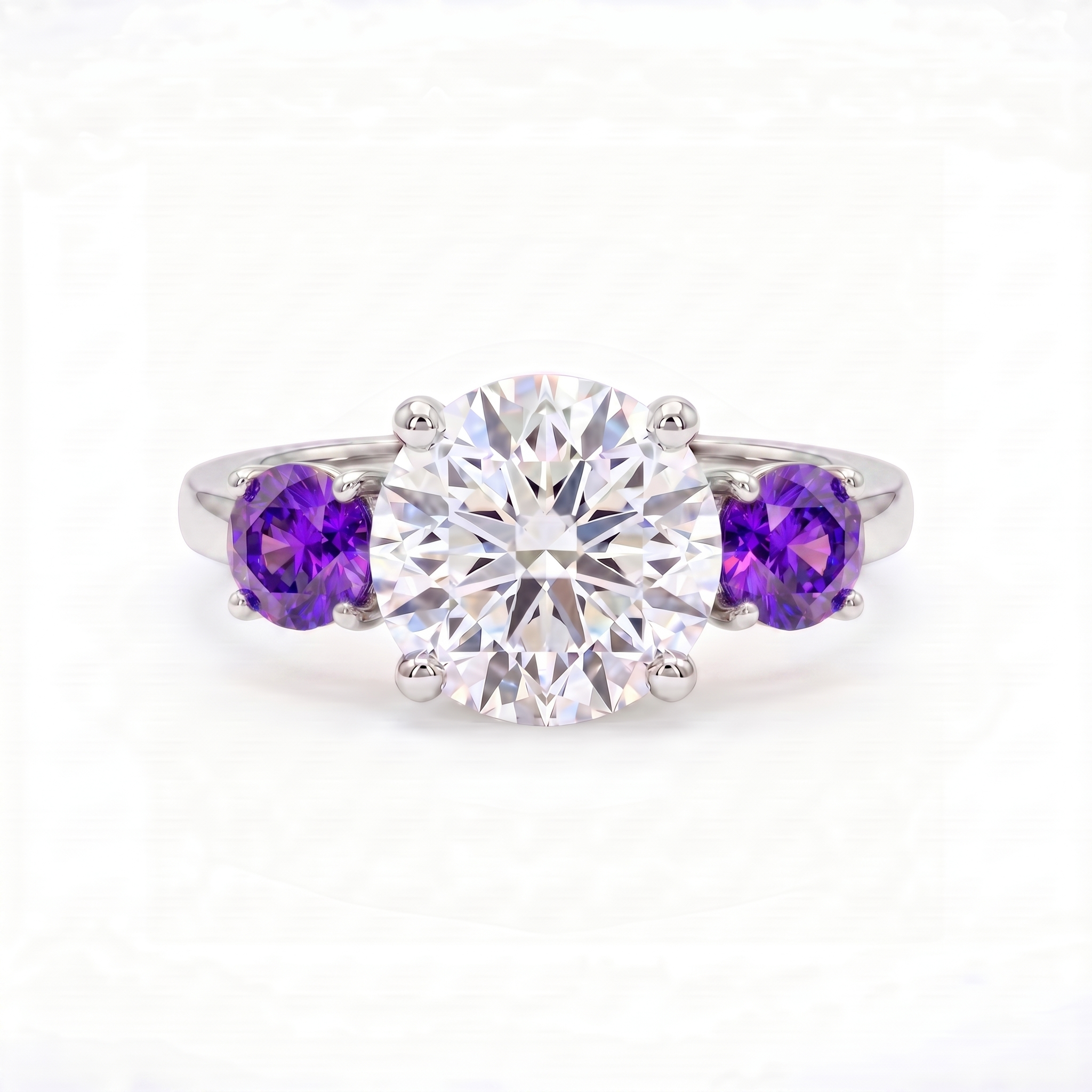 Juno Trilogy Ring – Purple Sapphire