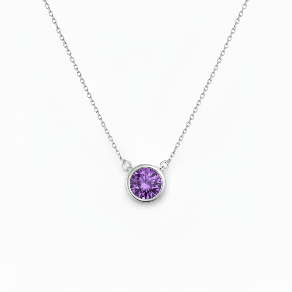 Forma Solitaire Necklace – Purple Sapphire