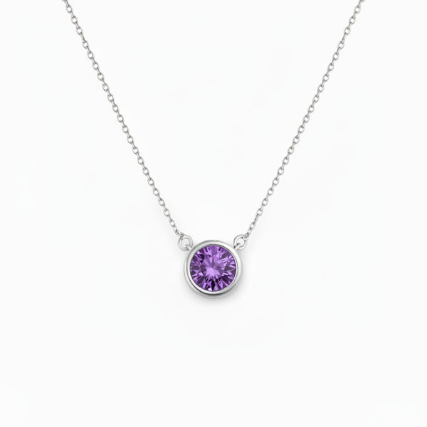 Forma Solitaire Necklace – Purple Sapphire