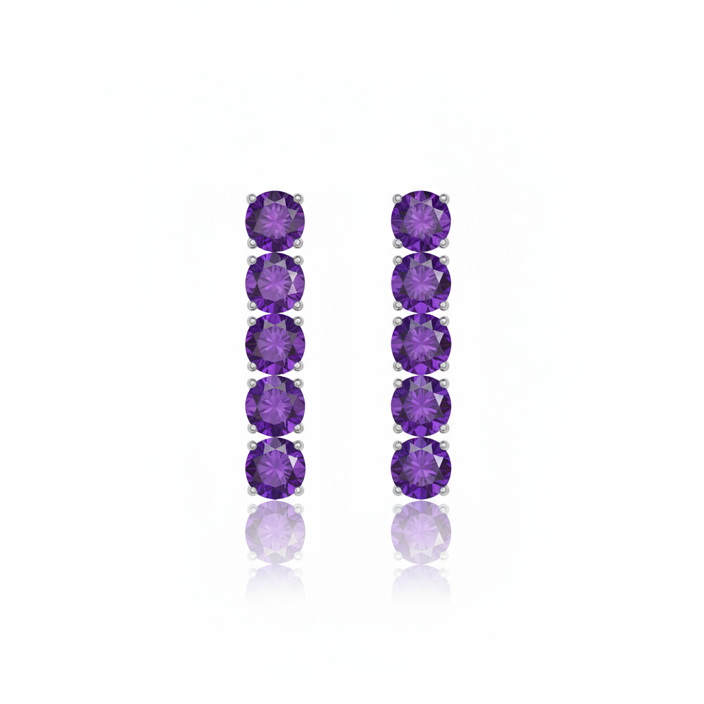 Juno Tennis Charm Earrings – Purple Amethyst