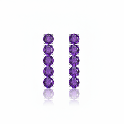 Juno Tennis Charm Earrings – Purple Sapphire