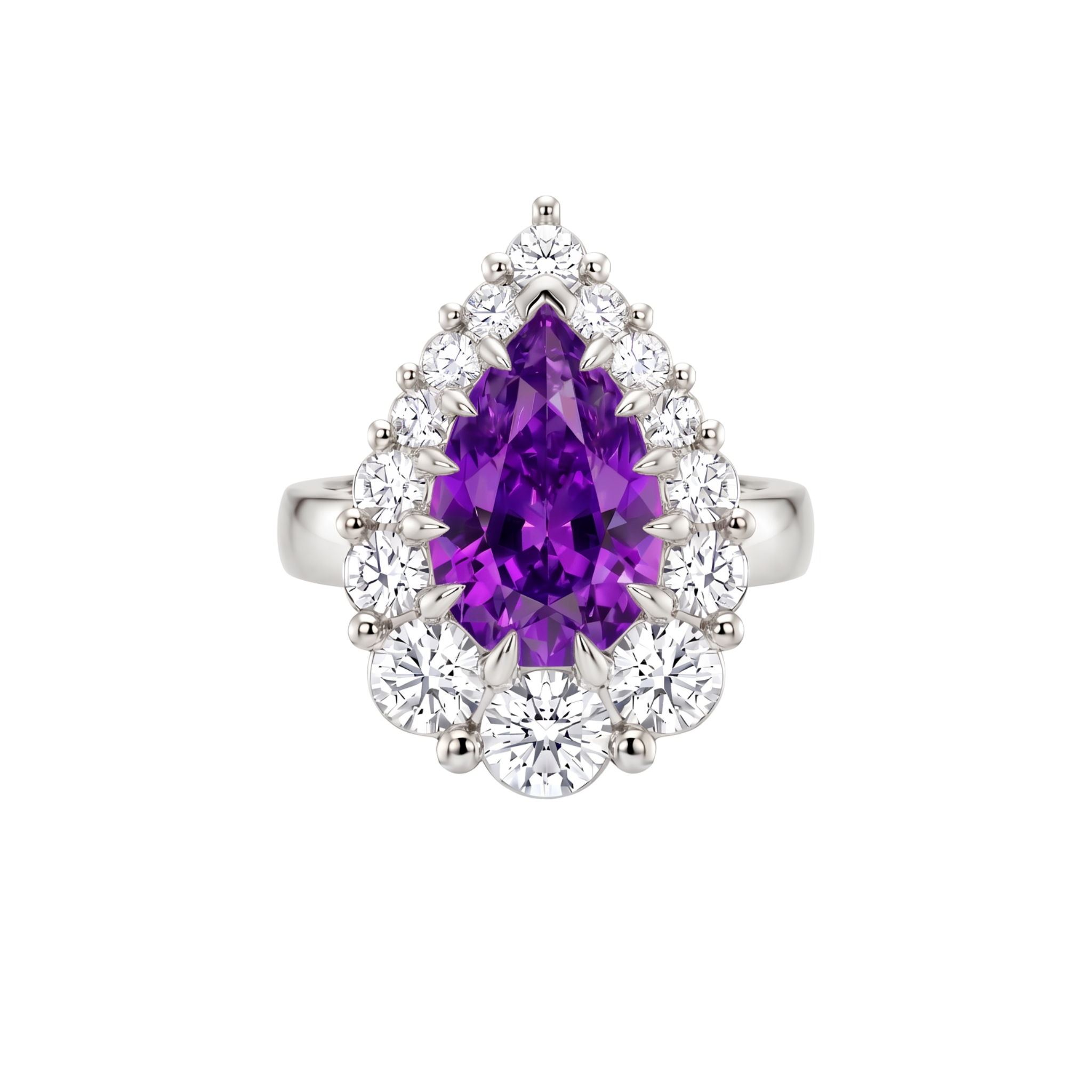 Nova Halo Ring – Purple Sapphire