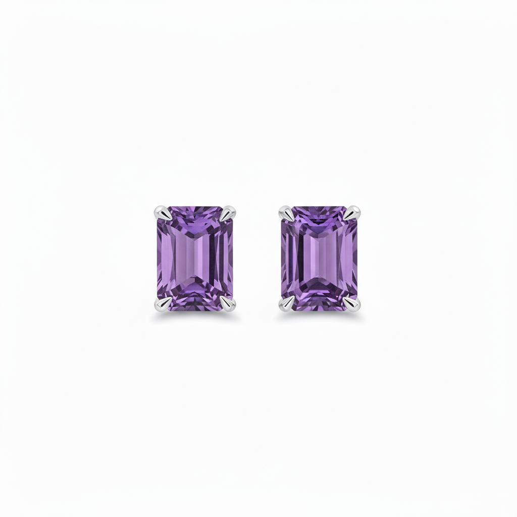 Nexus Grande Stud Earrings – Purple Sapphire