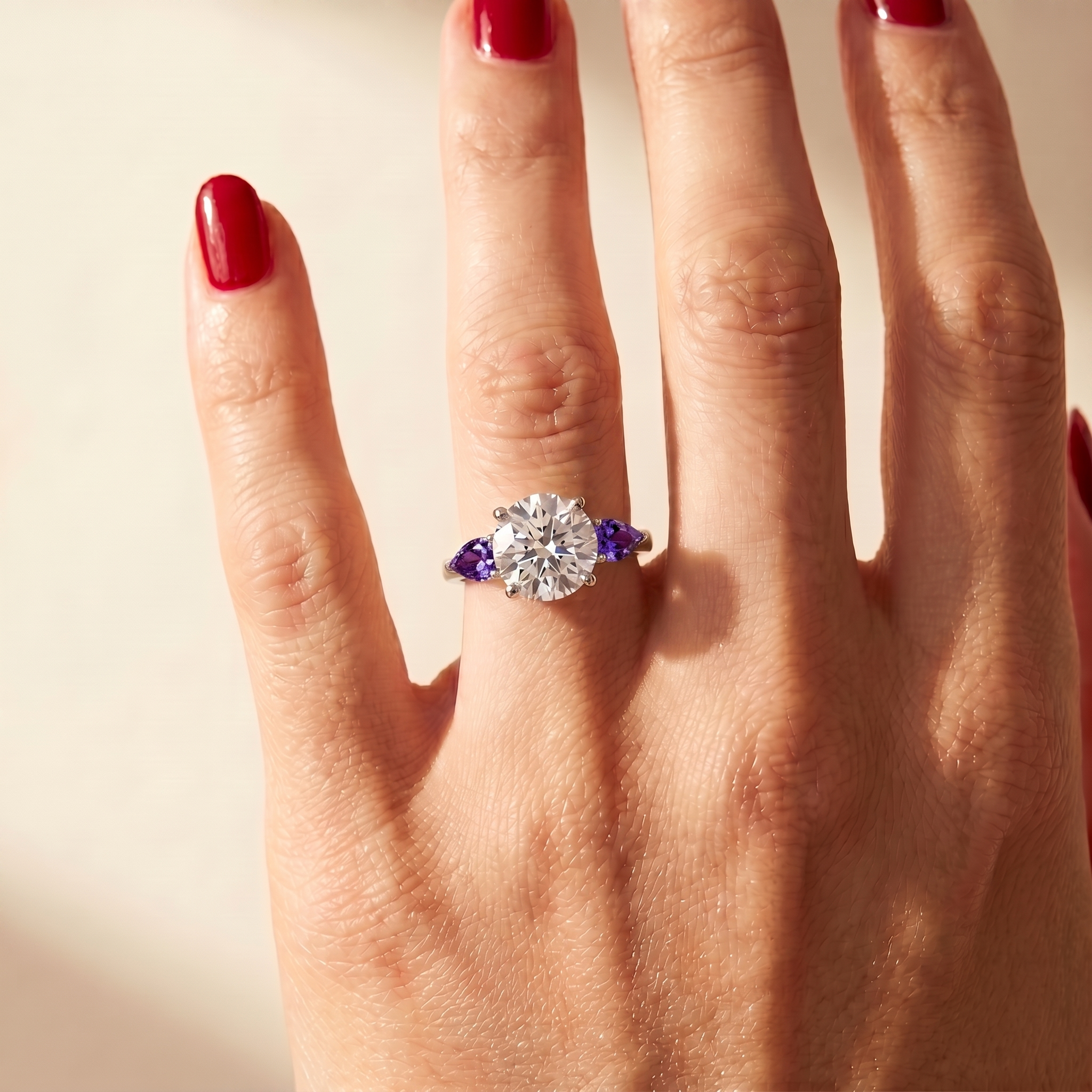 Juno Trio Ring – Purple Sapphire