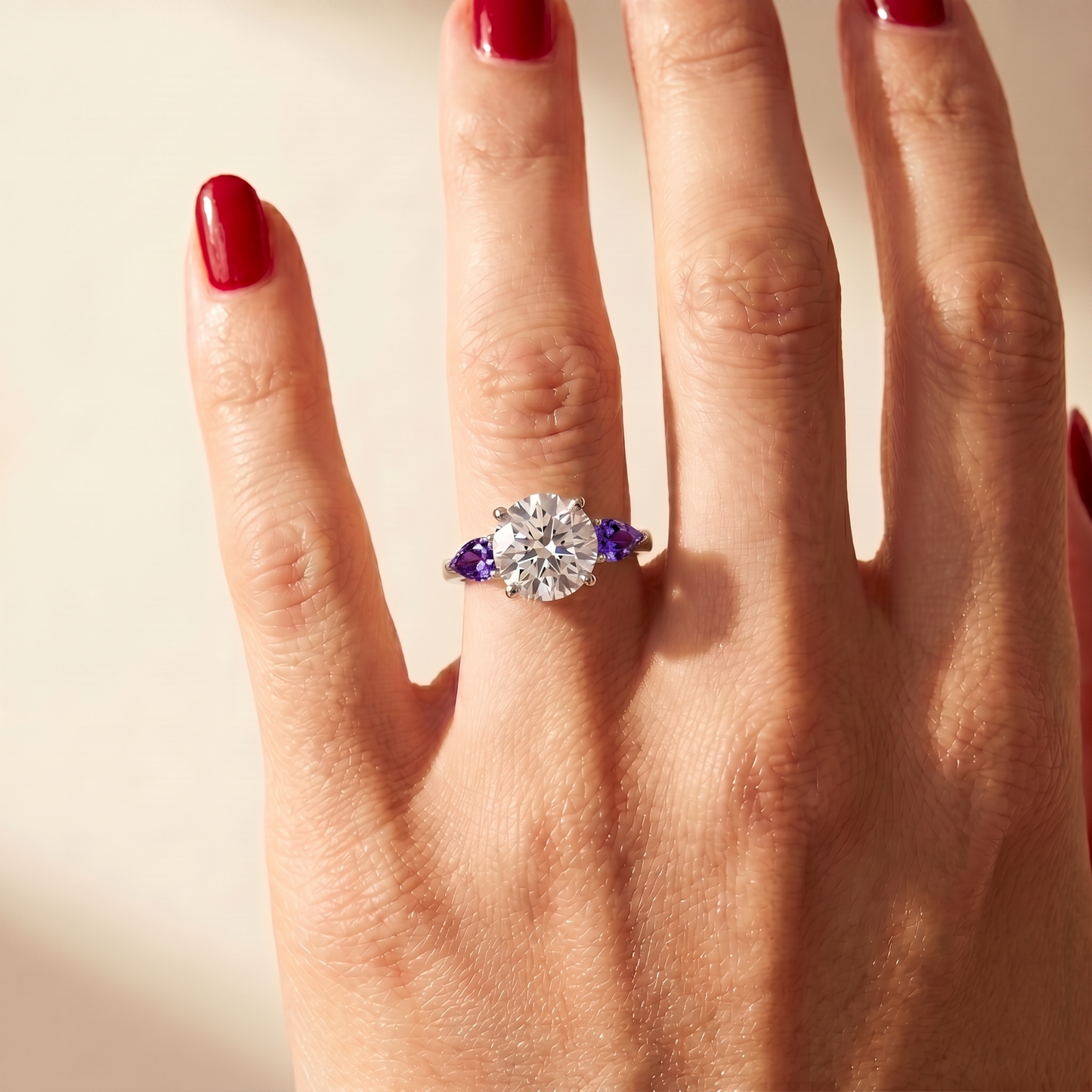 Juno Trio Ring – Purple Sapphire