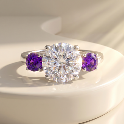 Juno Trilogy Ring – Purple Sapphire