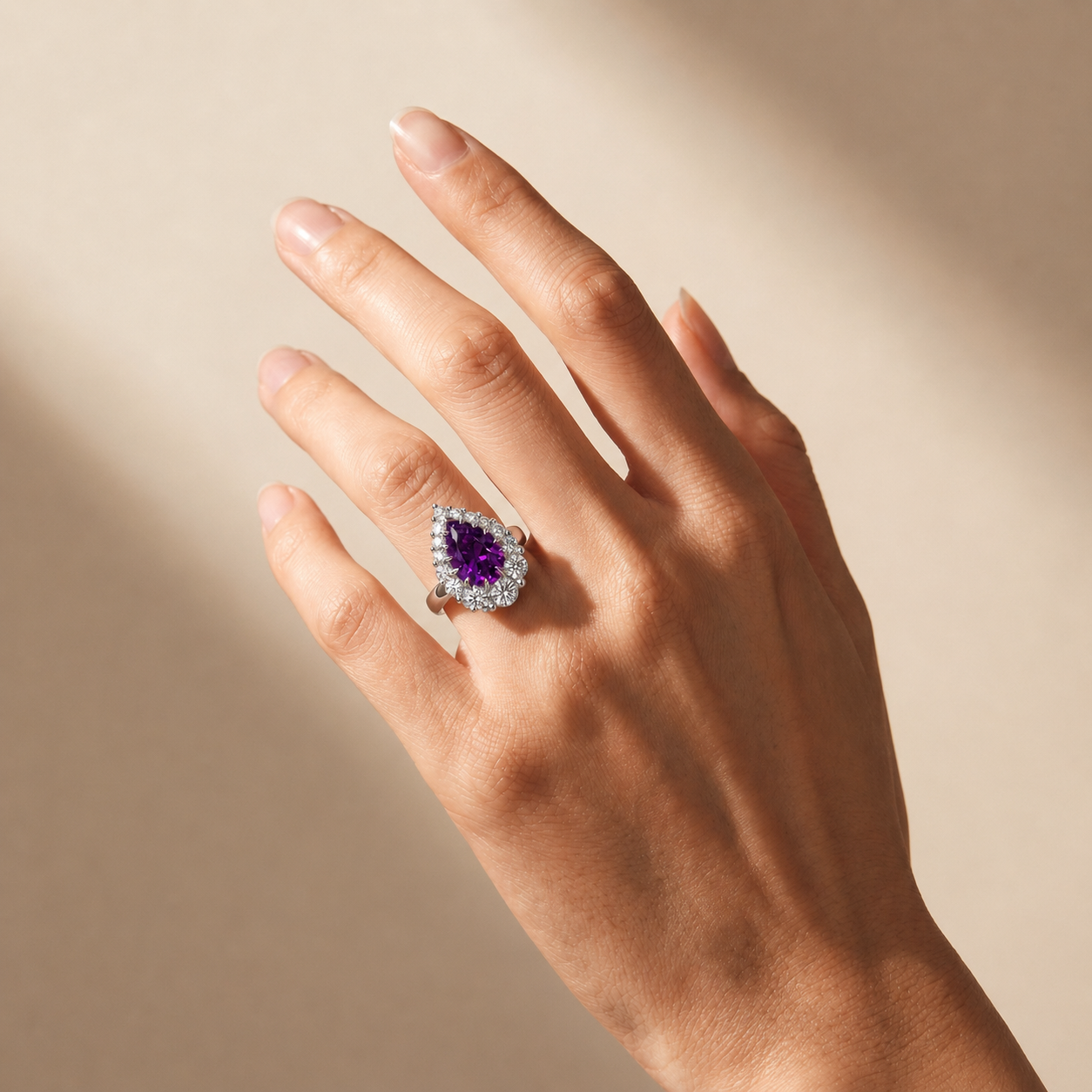 Nova Halo Ring – Purple Sapphire