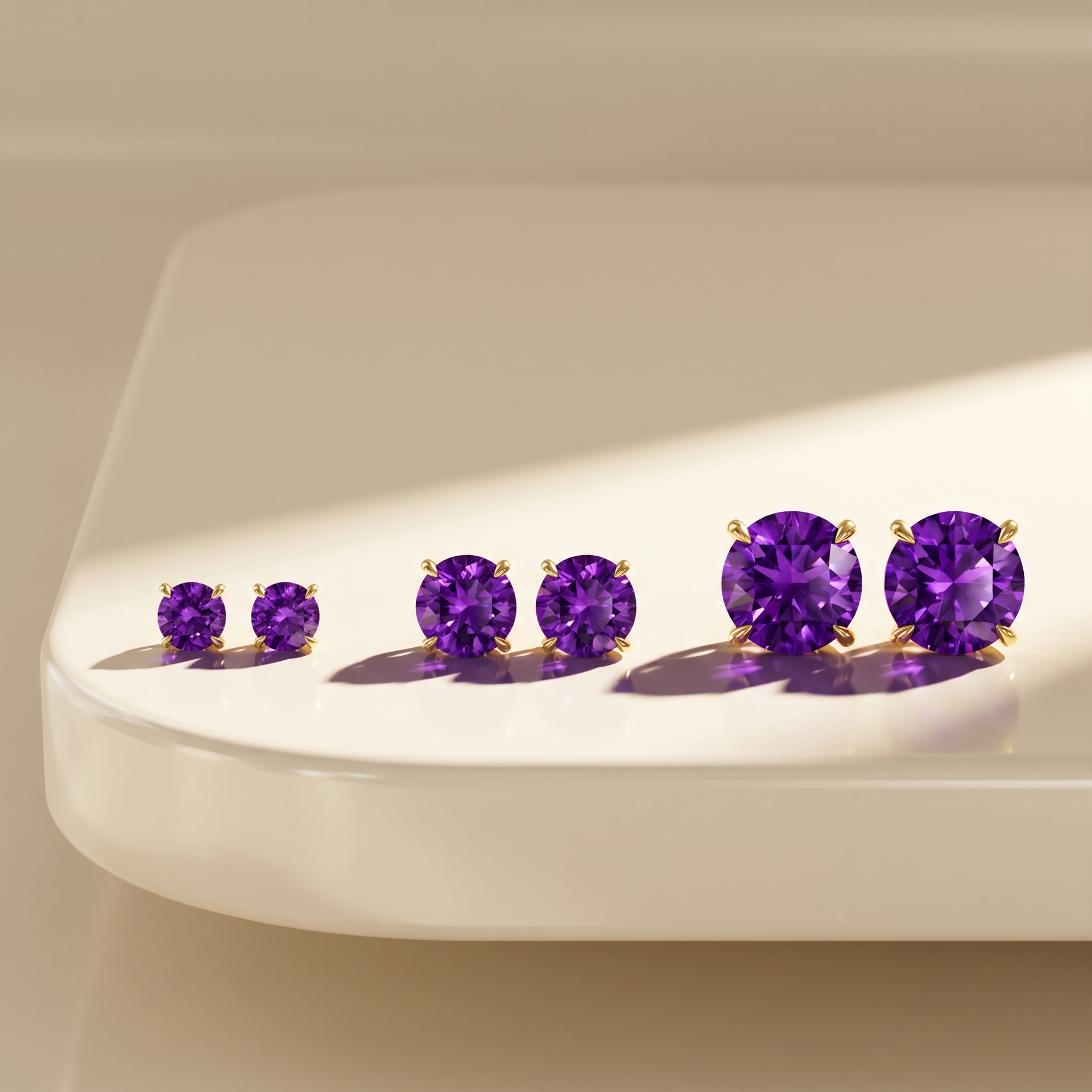 Juno Stud Earrings – Purple Sapphire