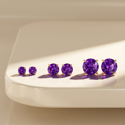 Juno Stud Earrings – Purple Sapphire