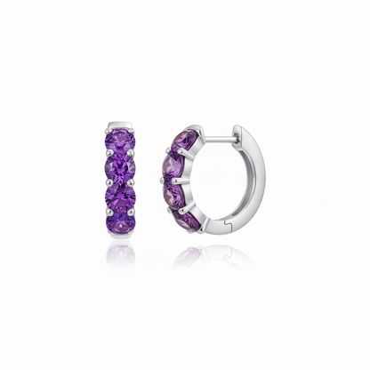 Linea Chunky Hoop Earrings – Purple Sapphire