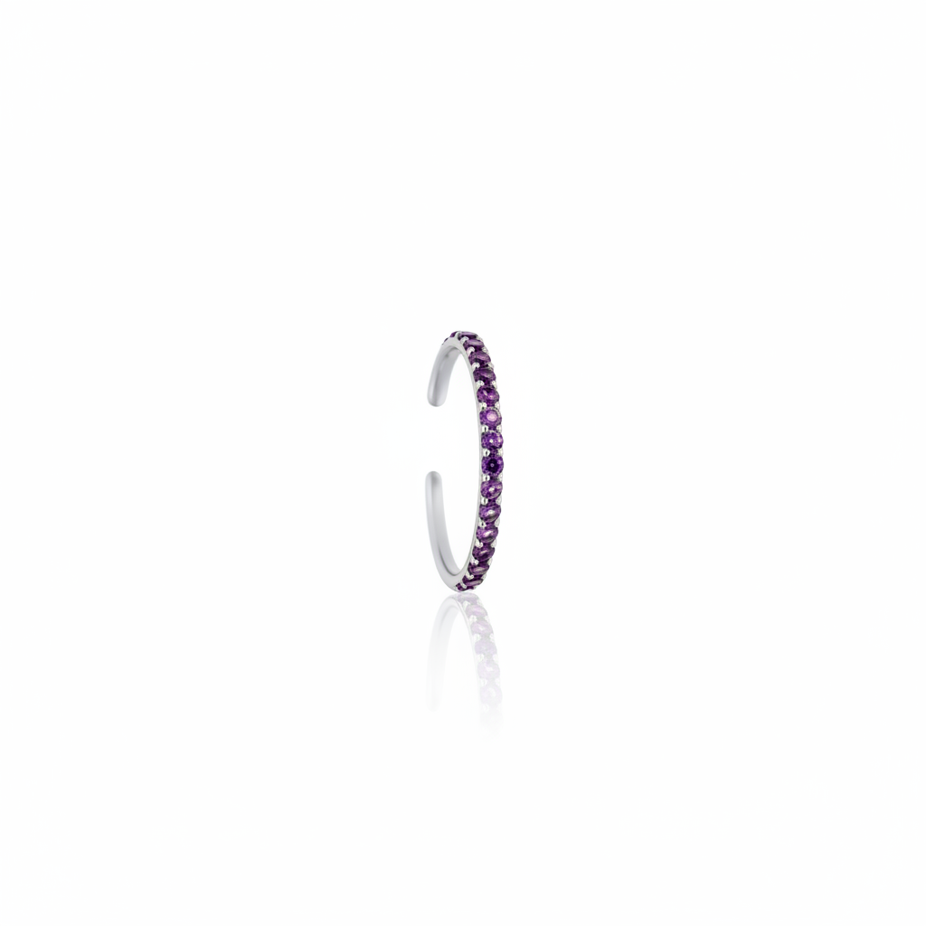 Linea Mini Ear Cuff – Purple Amethyst
