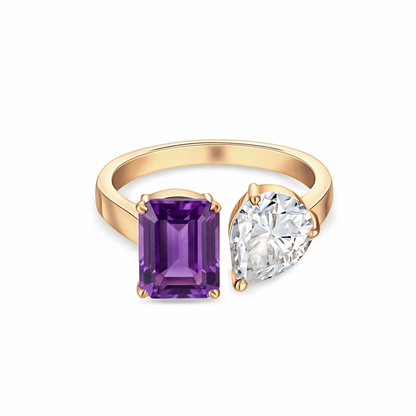 Nova Toi & Moi Ring – Purple Sapphire