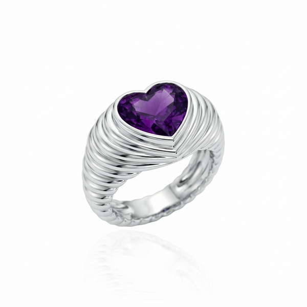 Amore Signet Ring – Purple Amethyst