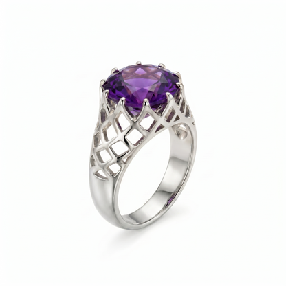 Juno Trellis Ring – Purple Sapphire