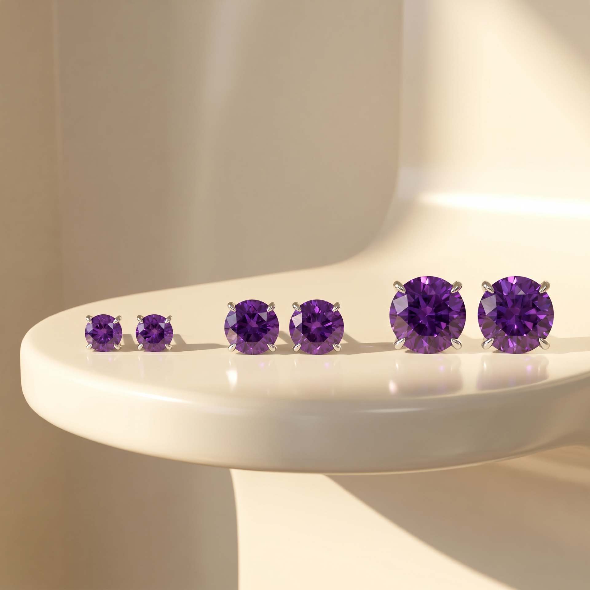 Juno Stud Earrings – Purple Sapphire