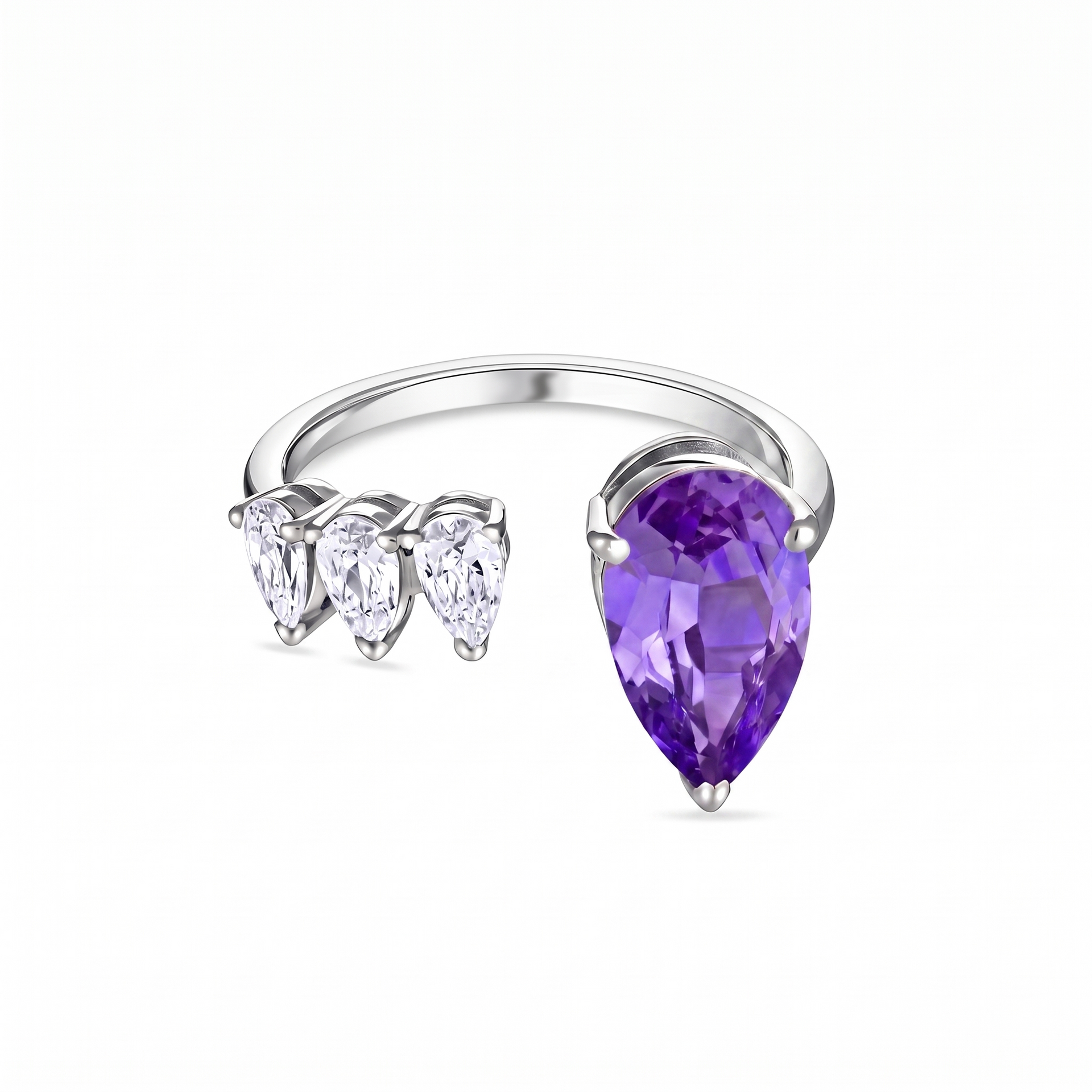 Nova Flare Open Ring – Purple Sapphire