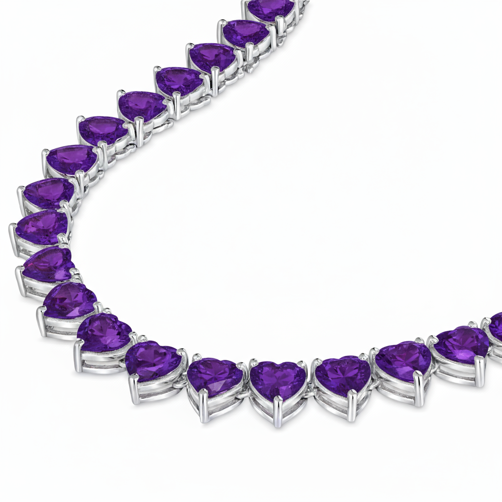 Amore Maxi Tennis Necklace – Purple Amethyst