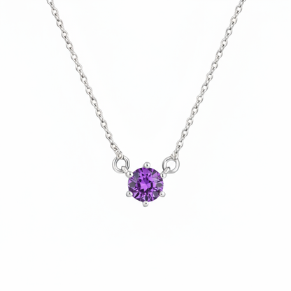 Juno Solitaire Necklace – Purple Sapphire
