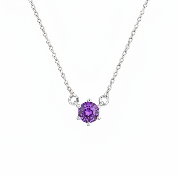 Juno Solitaire Necklace – Purple Sapphire