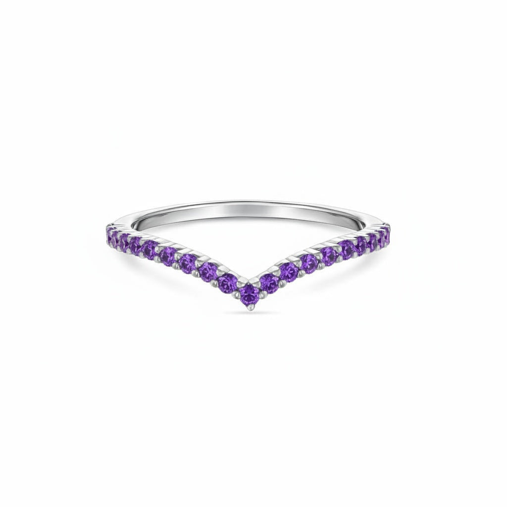 Linea V Demi Ring – Purple Sapphire