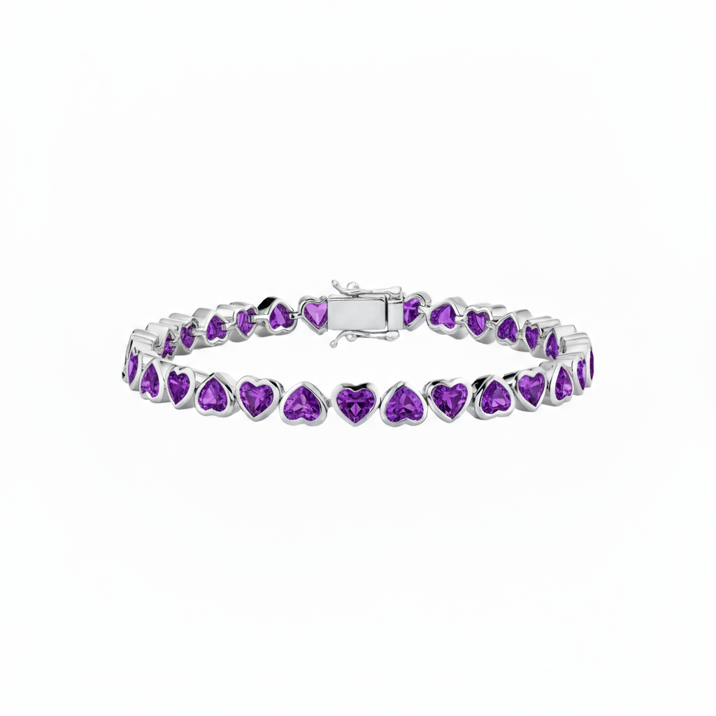 Amore Frame Tennis Bracelet – Purple Amethyst