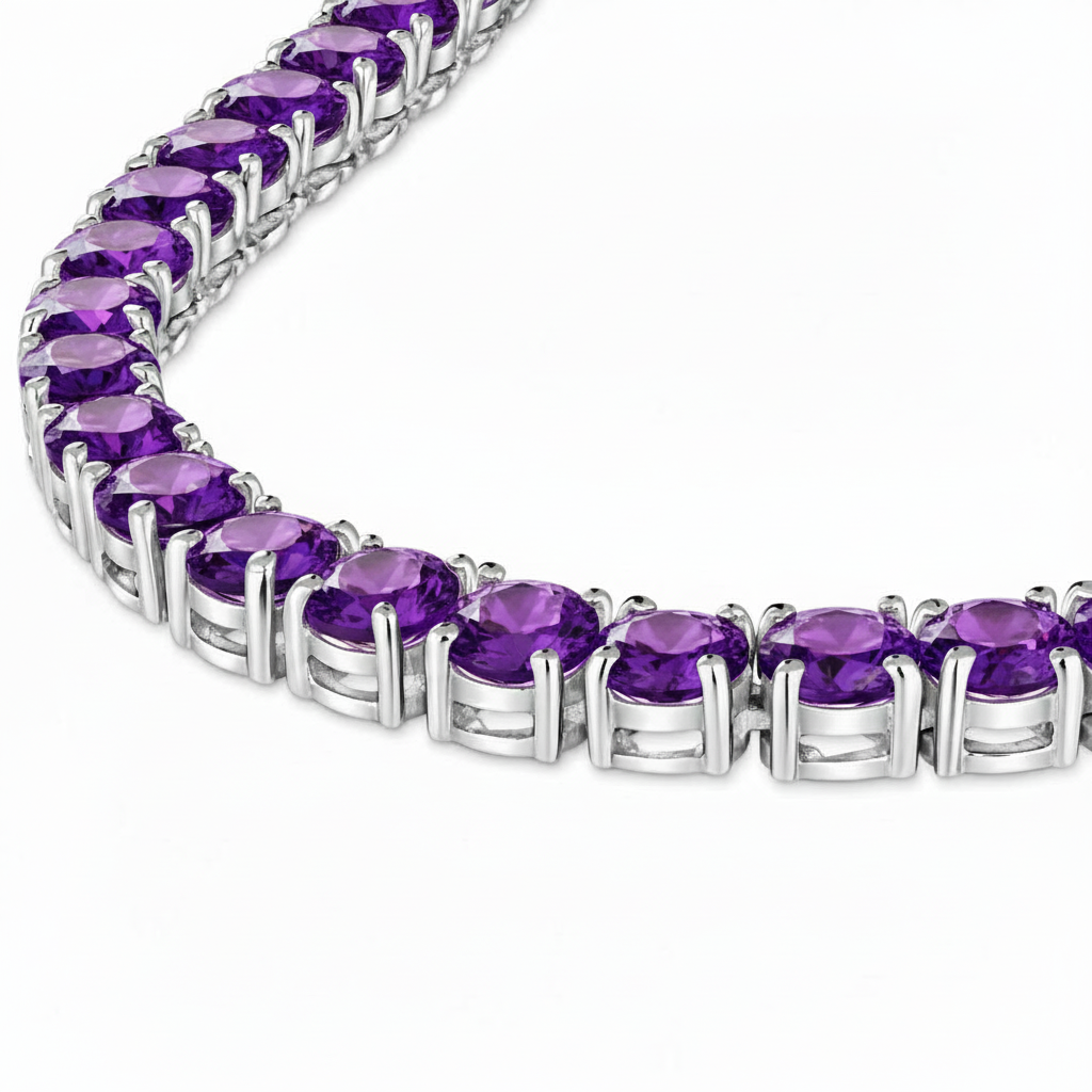 Juno Maxi Tennis Necklace – Purple Amethyst