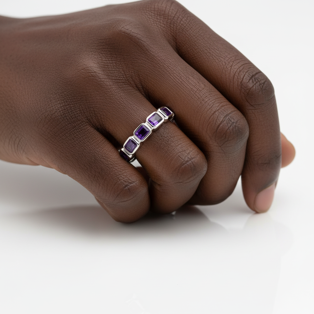 Nexus Lateral Eternity Ring – Purple Sapphire