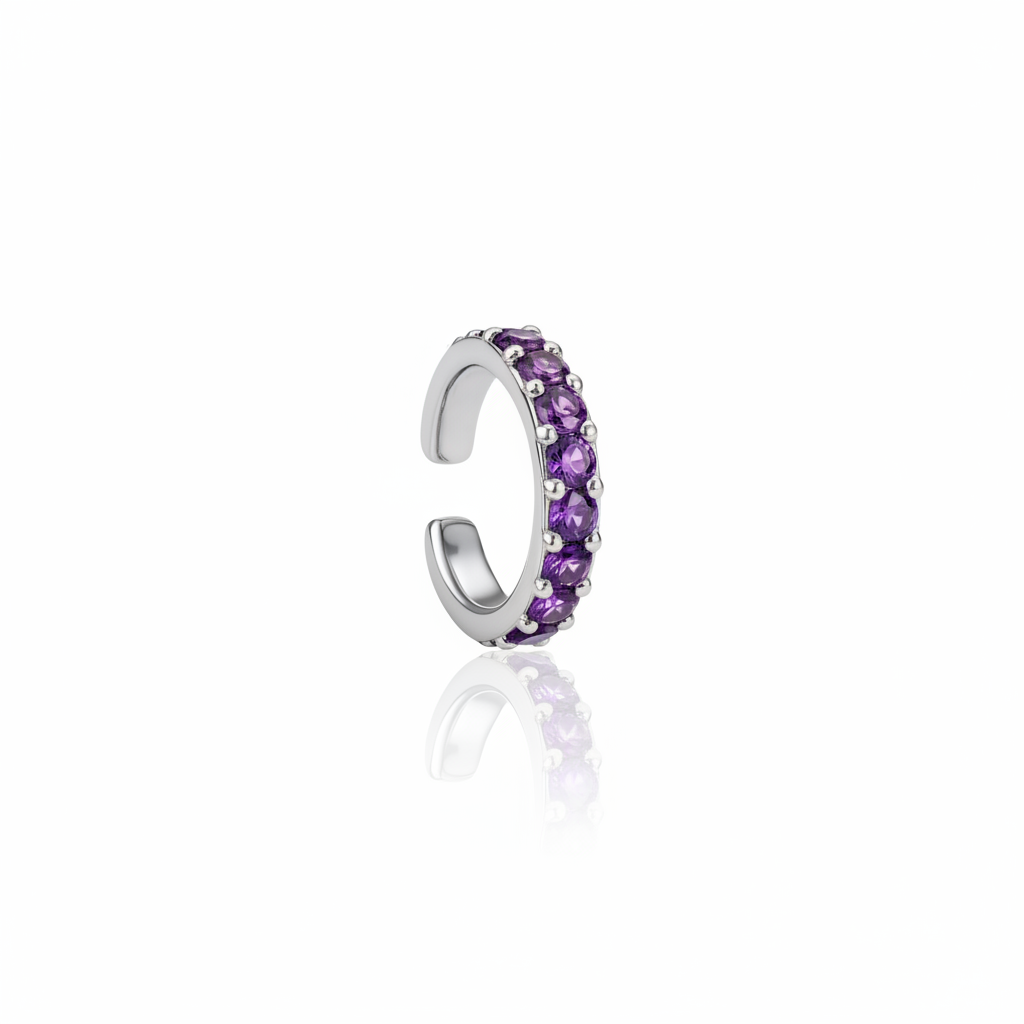 Linea Grande Ear Cuff – Purple Amethyst