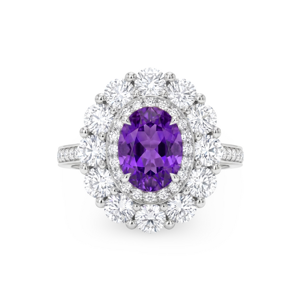 Velara Double Halo Ring – Purple Sapphire