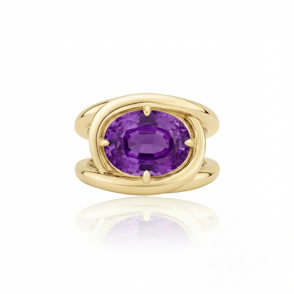 Velara Twist Ring – Purple Sapphire